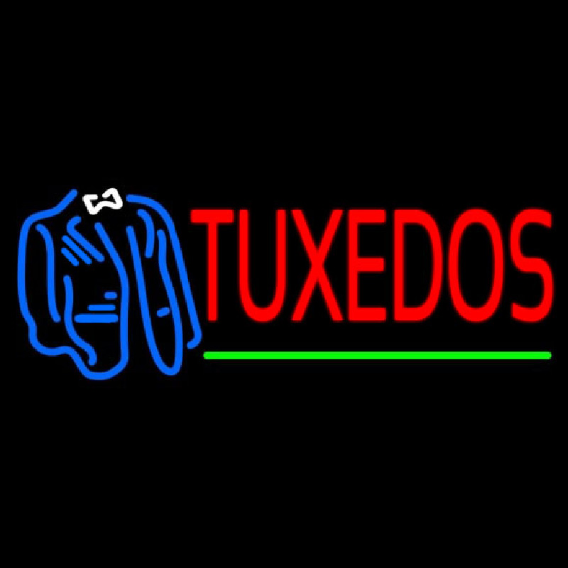 Custom Tuxedos Logo Green Line Neon Sign USA