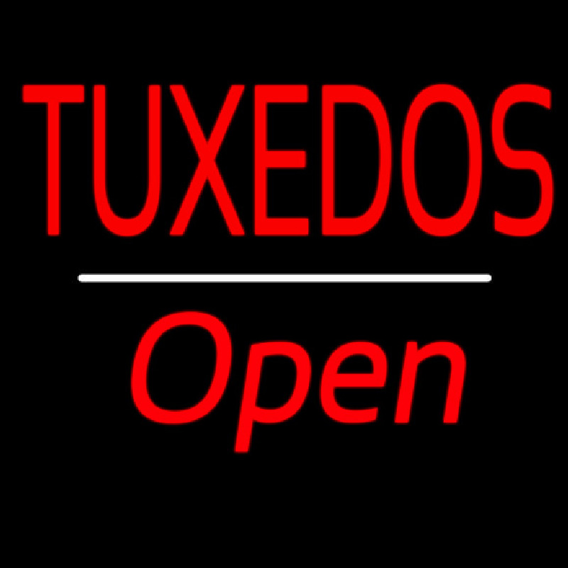 Custom Tuxedos Open White Line Neon Sign USA