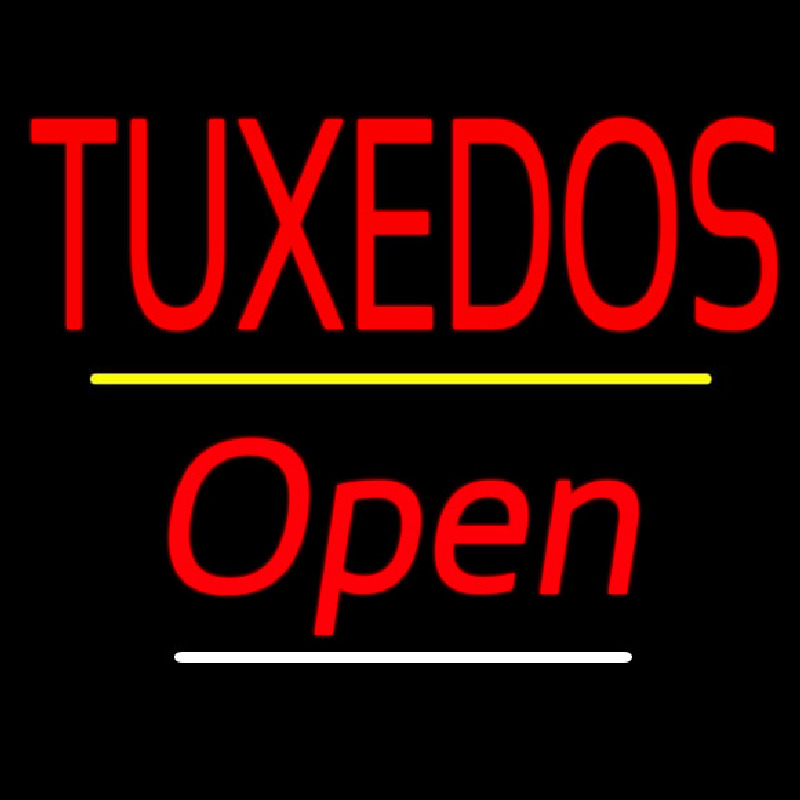Custom Tuxedos Open Yellow Line Neon Sign USA