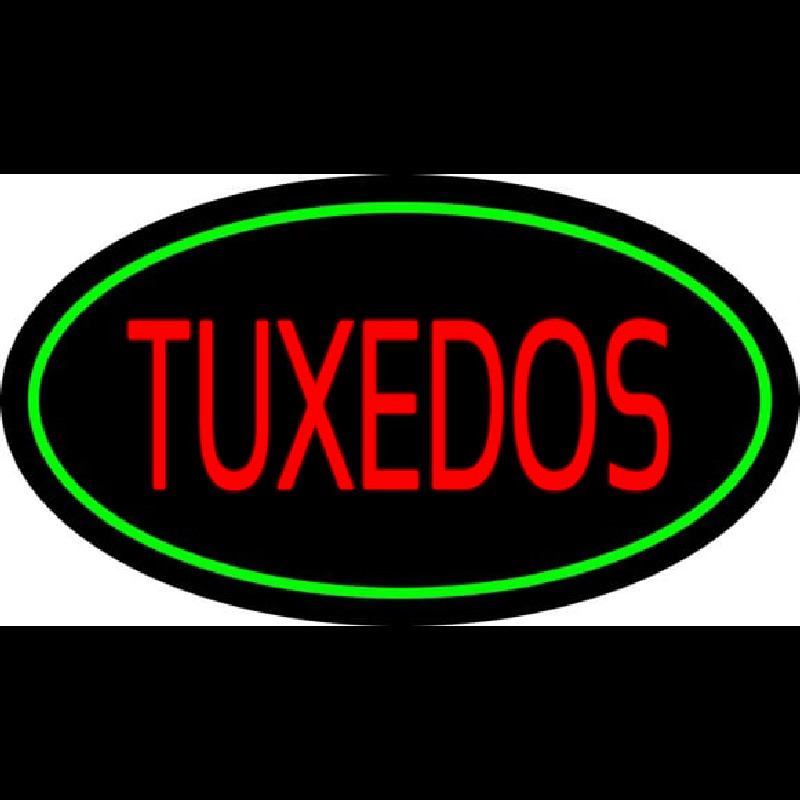 Custom Tuxedos Red Oval Green Neon Sign USA
