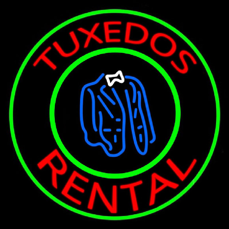 Custom Tuxedos Rental Neon Sign USA