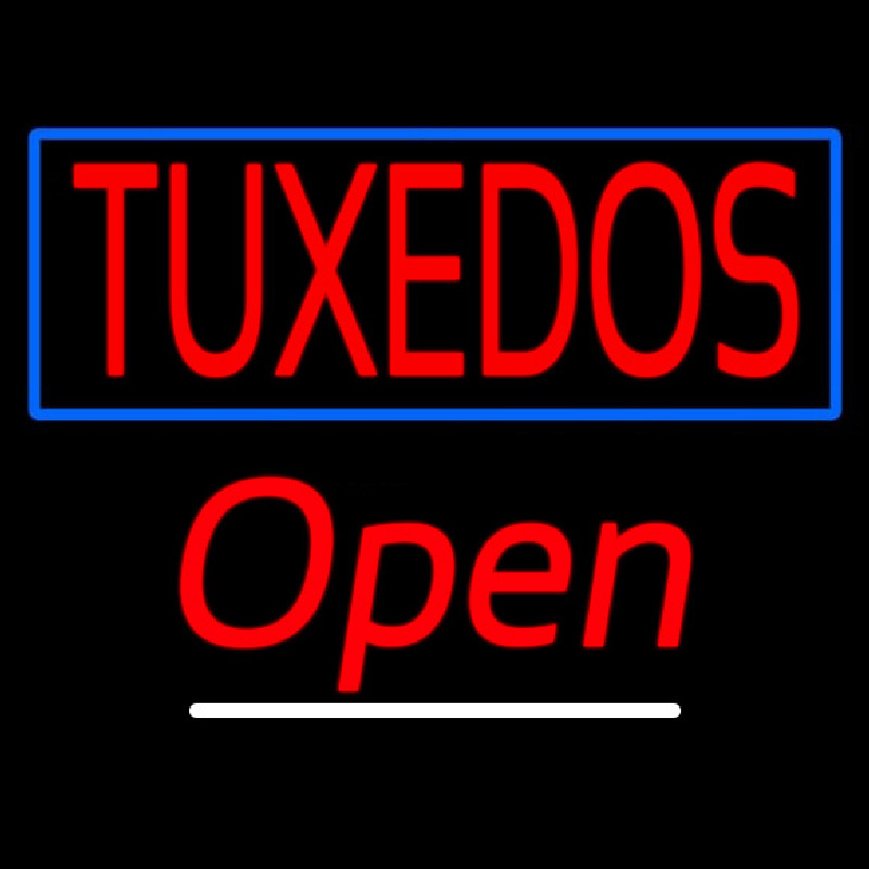 Custom Tuxedos Script2 Open Neon Sign USA
