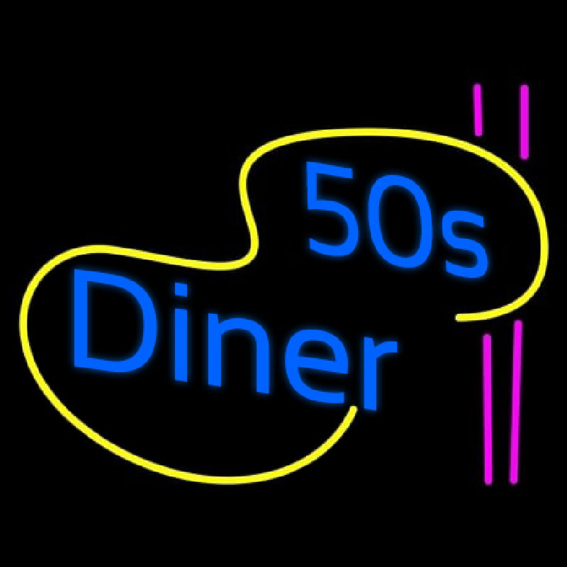 Custom Turquoise 50s Diner Pink Lines Neon Sign USA