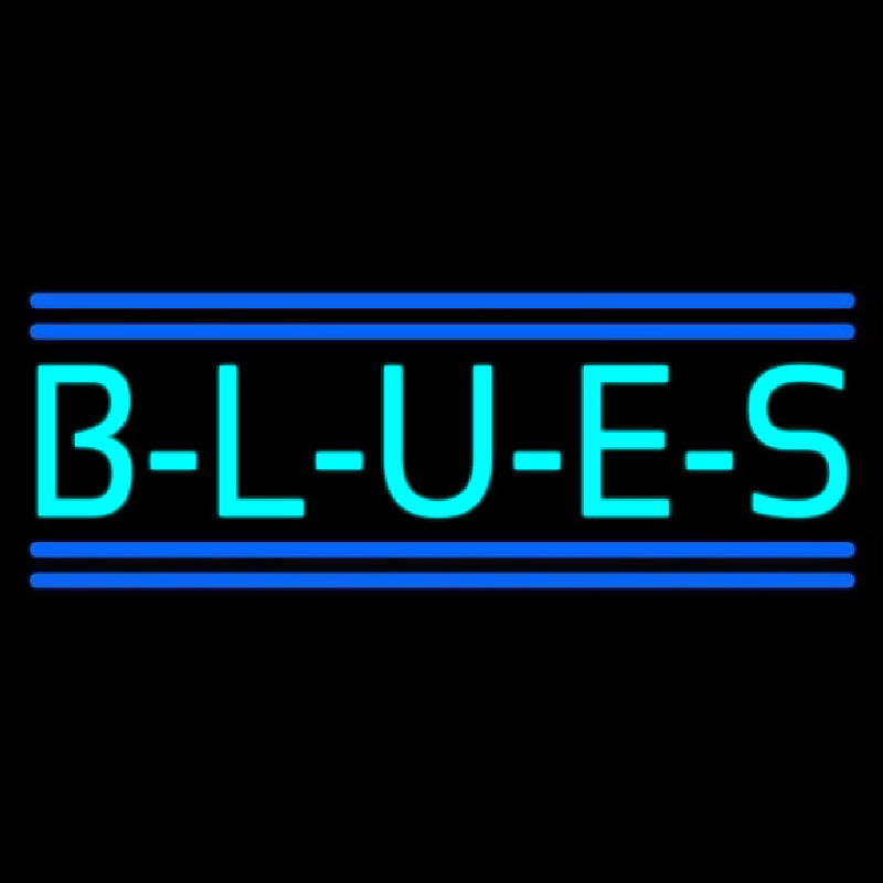 Custom Turquoise Blues Block Neon Sign USA