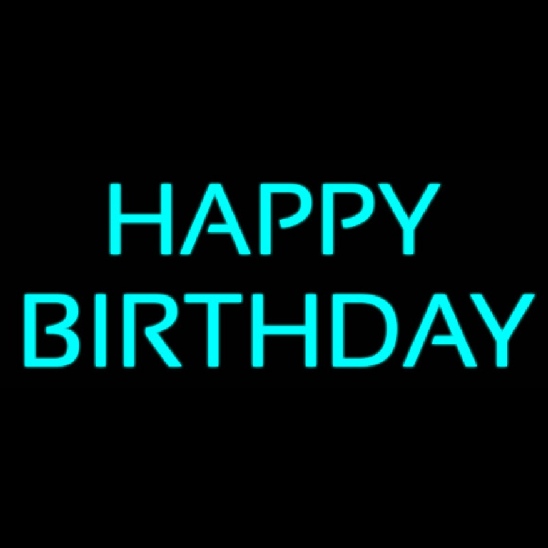 Custom Turquoise Happy Birthday Neon Sign USA