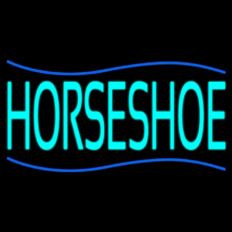 Custom Turquoise Horseshoe Neon Sign USA
