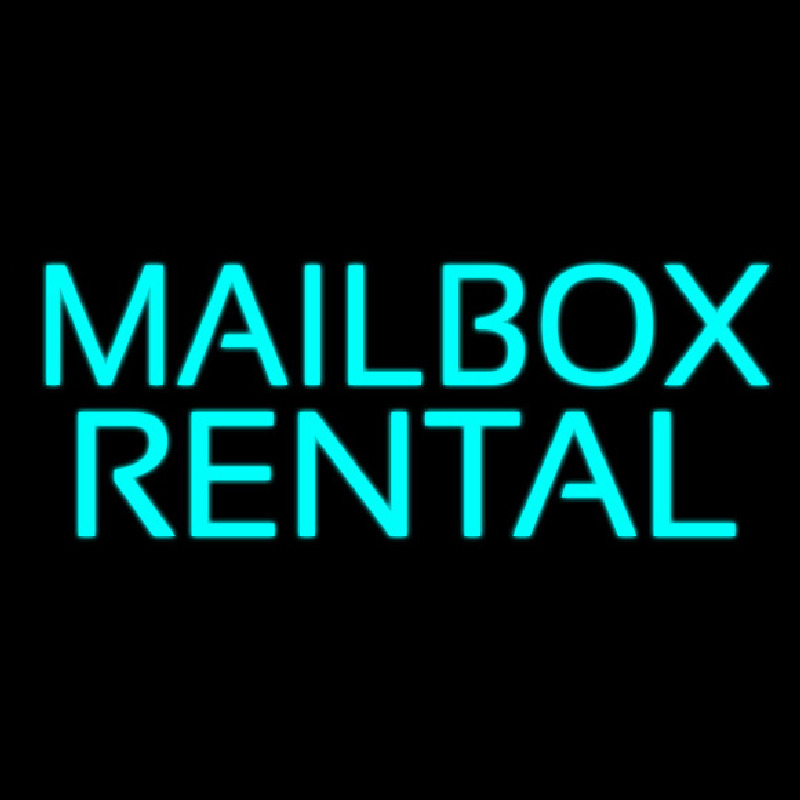Custom Turquoise Mailbox Rental Block Neon Sign USA