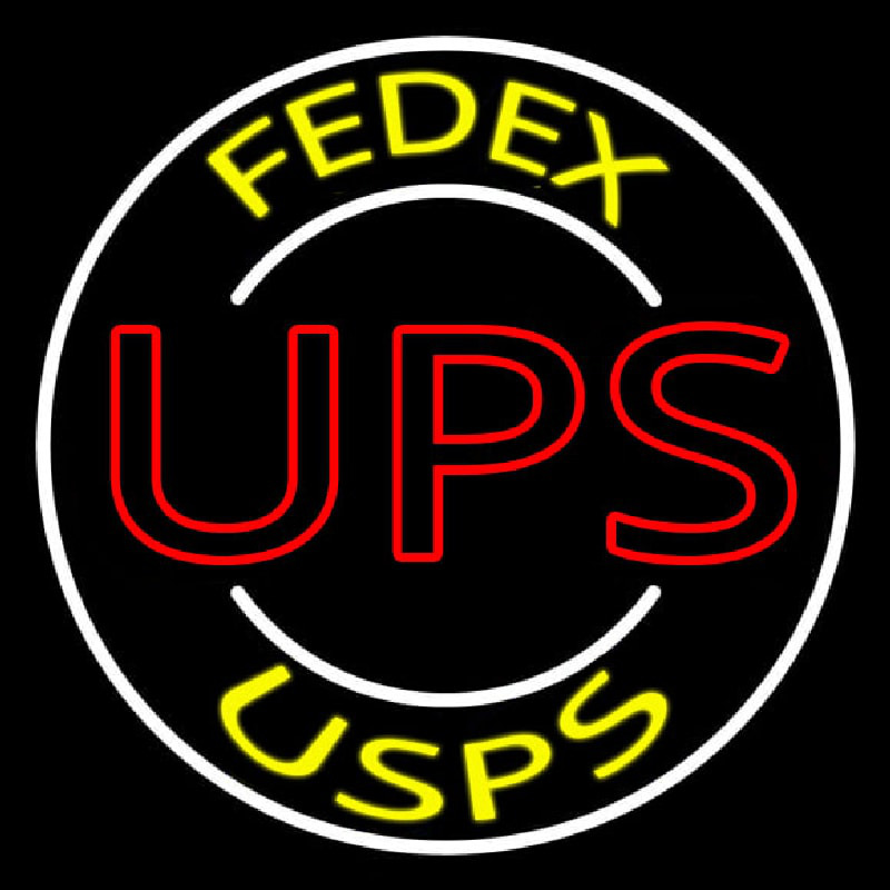 Custom Ups Fedex Usps With Circle Neon Sign USA