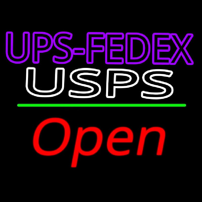 Custom Ups Fedex Usps With Open 2 Neon Sign USA