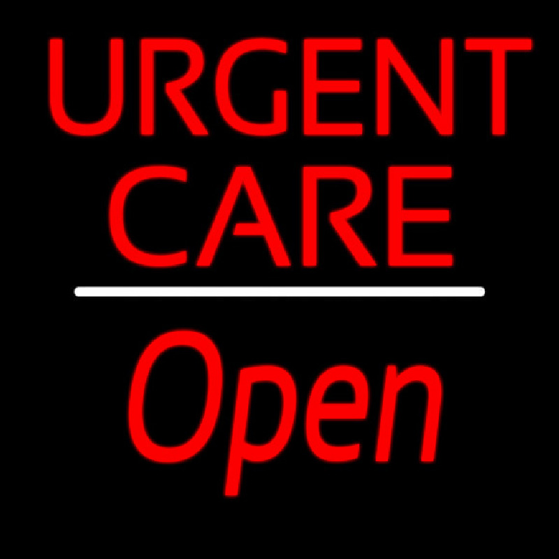 Custom Urgent Care Script1 Open White Line Neon Sign USA
