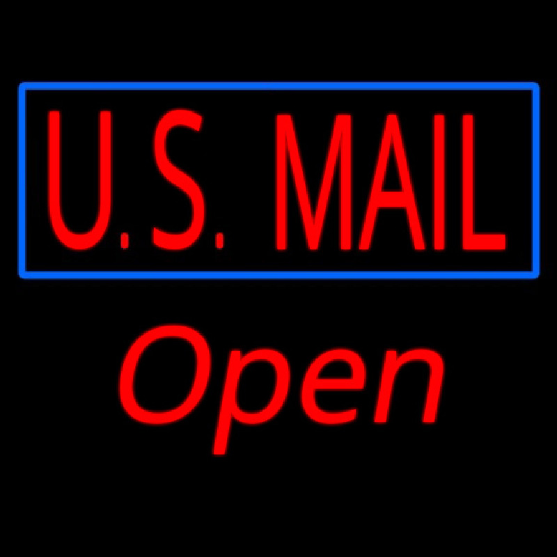 Custom Us Mail Script1 Open Neon Sign USA