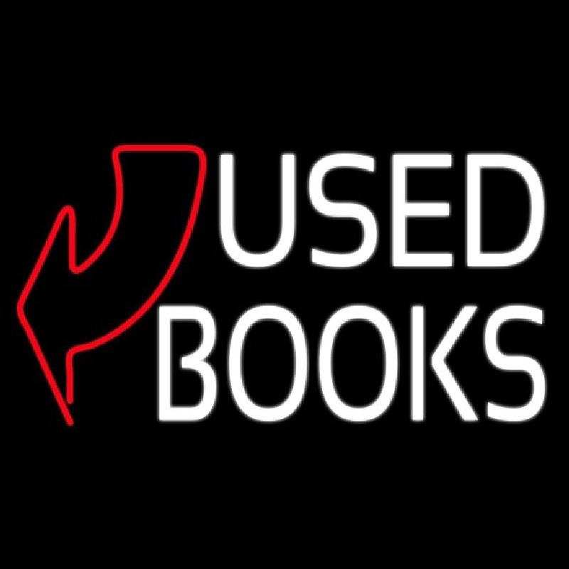 Custom Used Books With Arrow Neon Sign USA