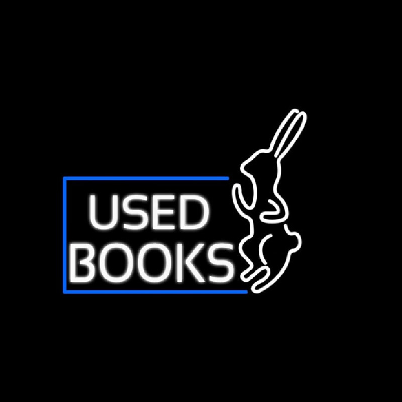 Custom Used Books With Rabbit Logo Neon Sign USA
