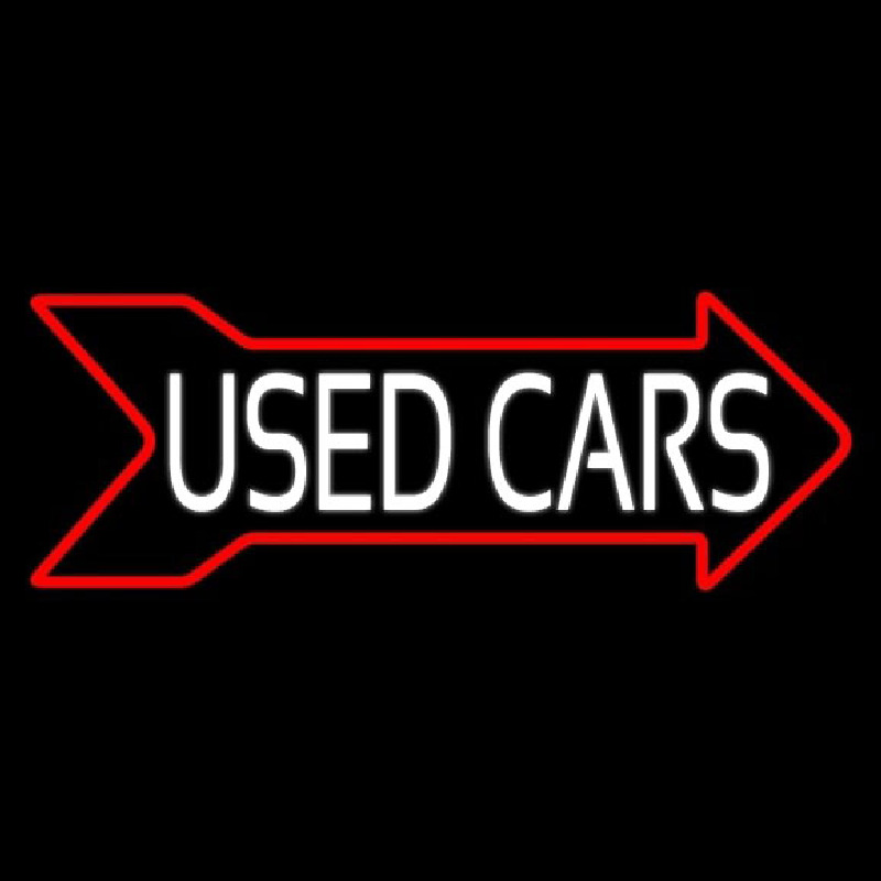 Custom Used Cars Arrow Neon Sign USA