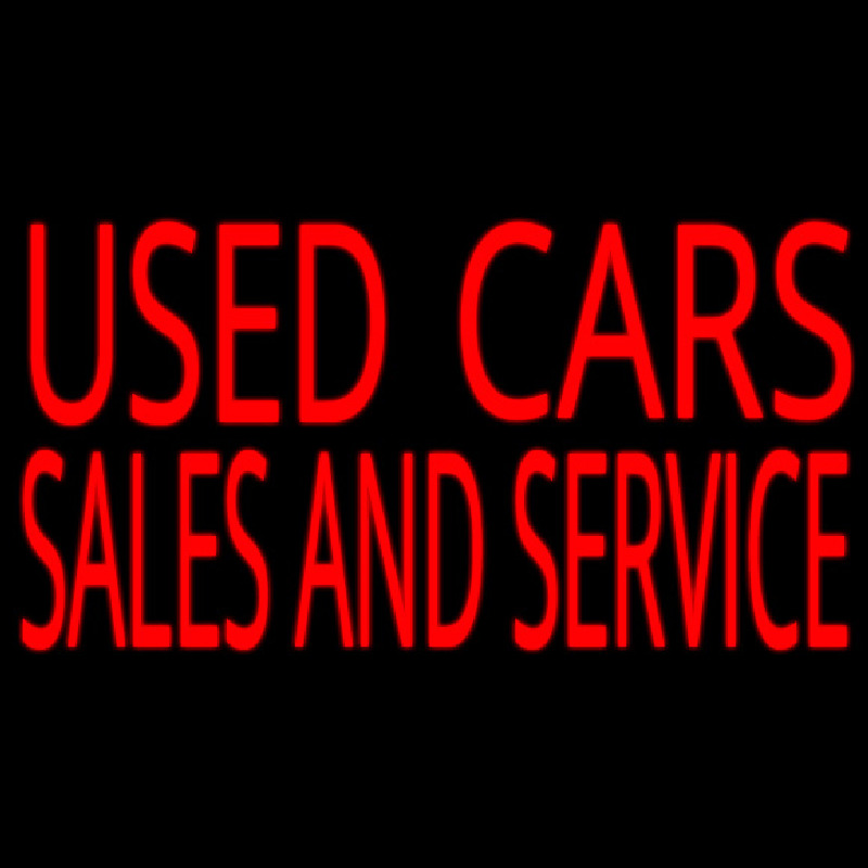 Custom Used Cars Sales And Service Neon Sign USA