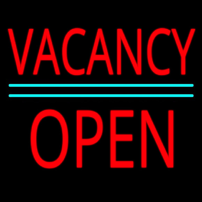 Custom Vacancy Block Open Green Line Neon Sign USA