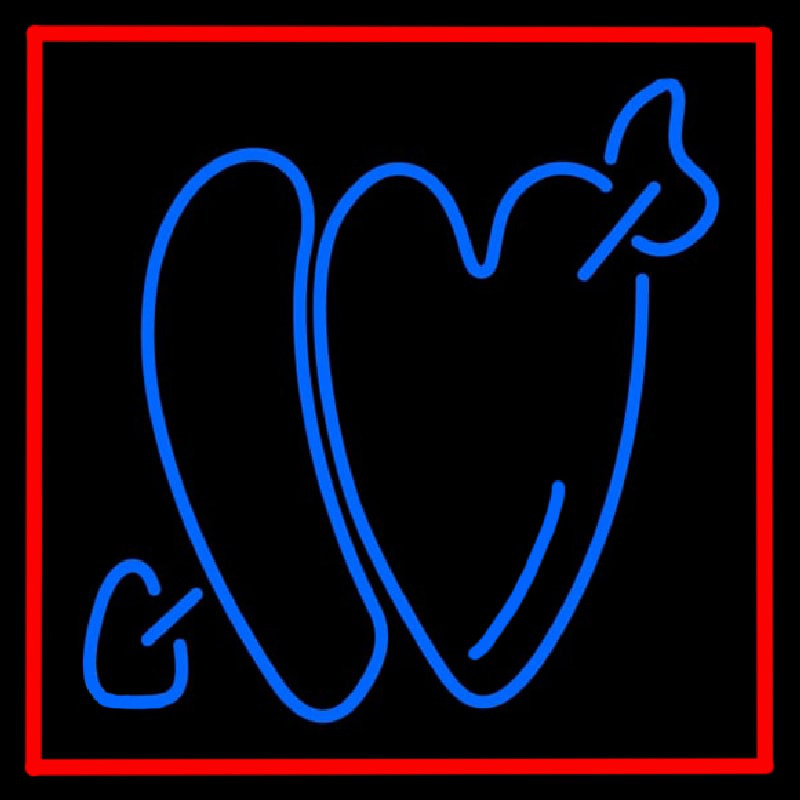 Custom Valentines With Red Border Neon Sign USA