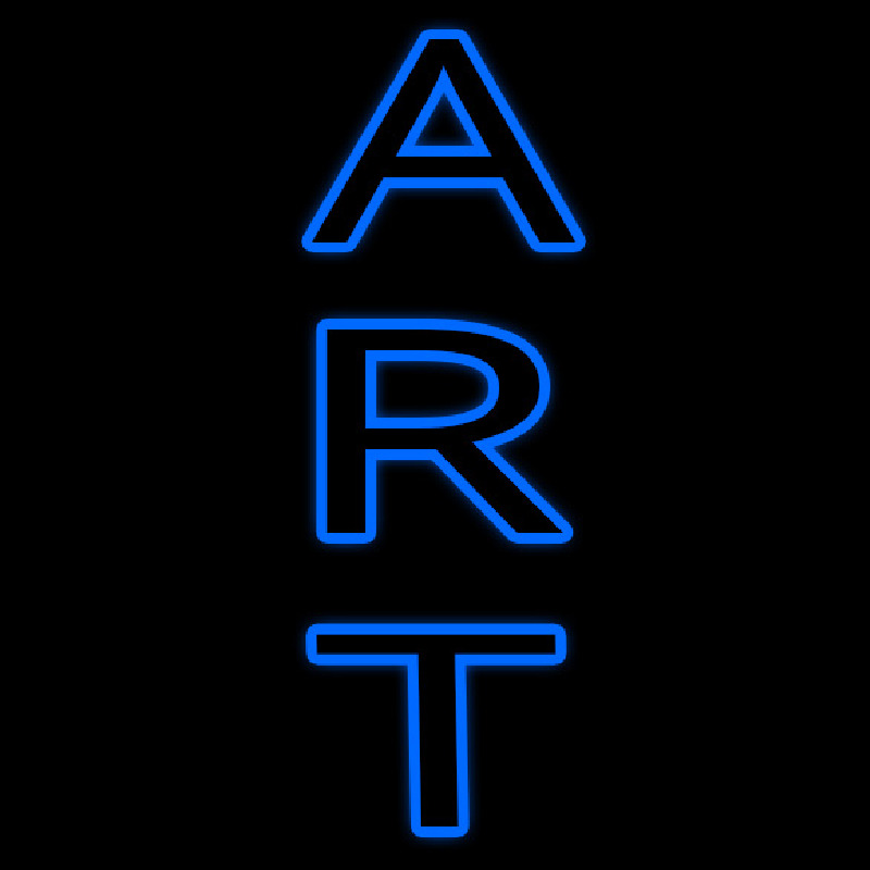Custom Vertical Blue Double Stroke Art Neon Sign USA