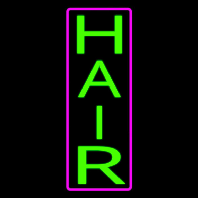 Custom Vertical Green Hair With Pink Border Neon Sign USA