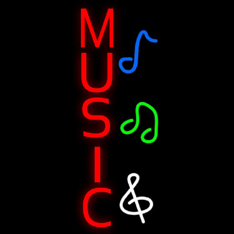 Custom Vertical Music Neon Sign USA
