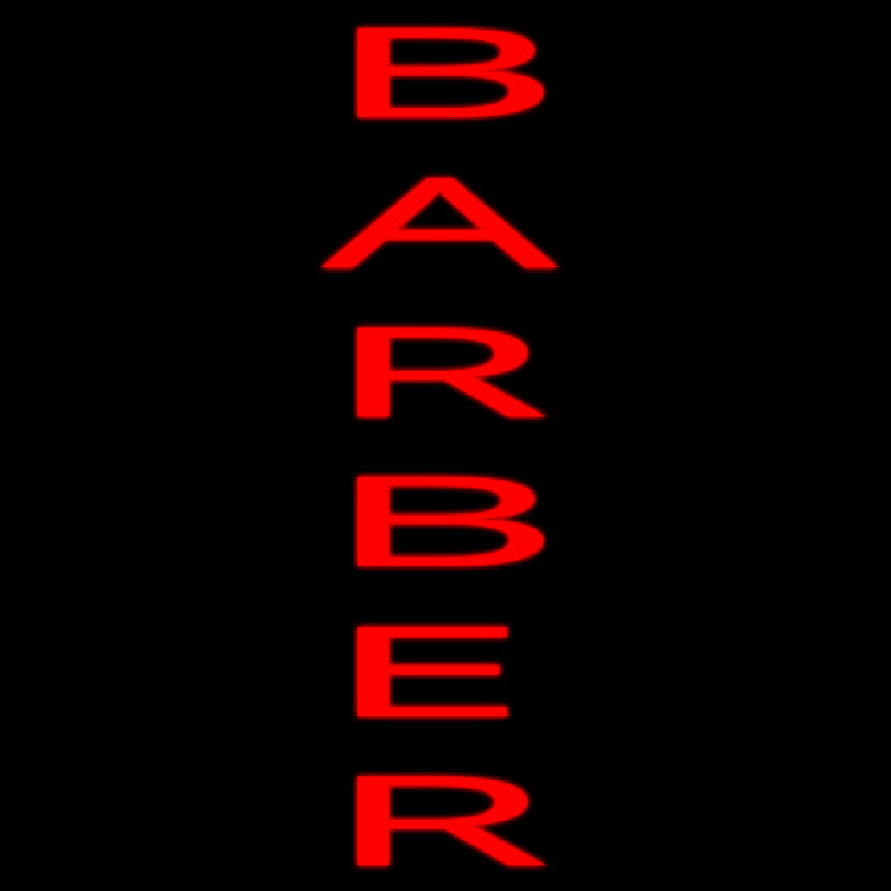 Custom Vertical Red Barber Neon Sign USA