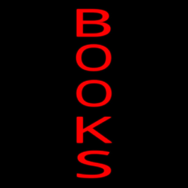 Custom Vertical Red Books Neon Sign USA