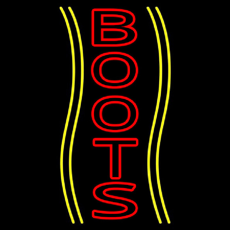 Custom Vertical Red Boots Neon Sign USA