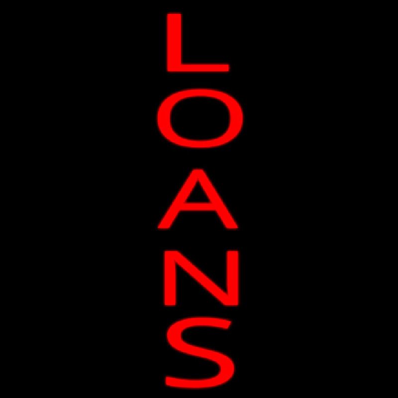 Custom Vertical Red Loans Neon Sign USA