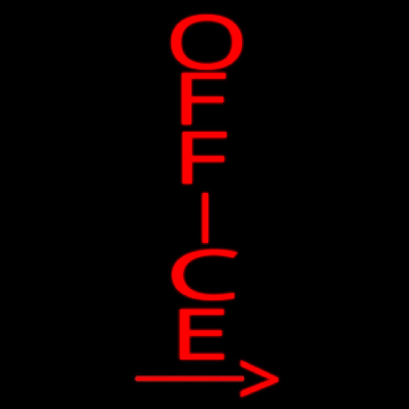 Custom Vertical Red Office With Arrow Neon Sign USA