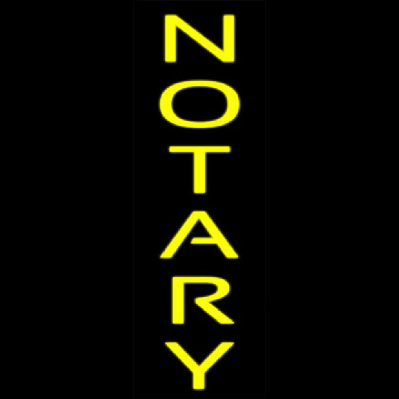 Custom Vertical Yellow Notary Neon Sign USA