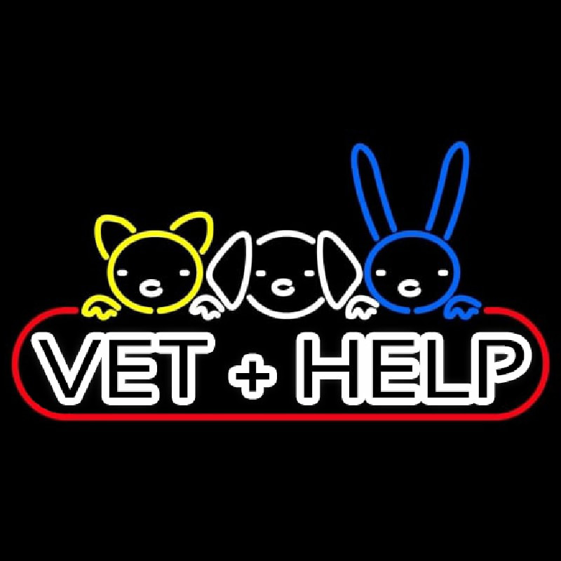 Custom Vet Help Neon Sign USA