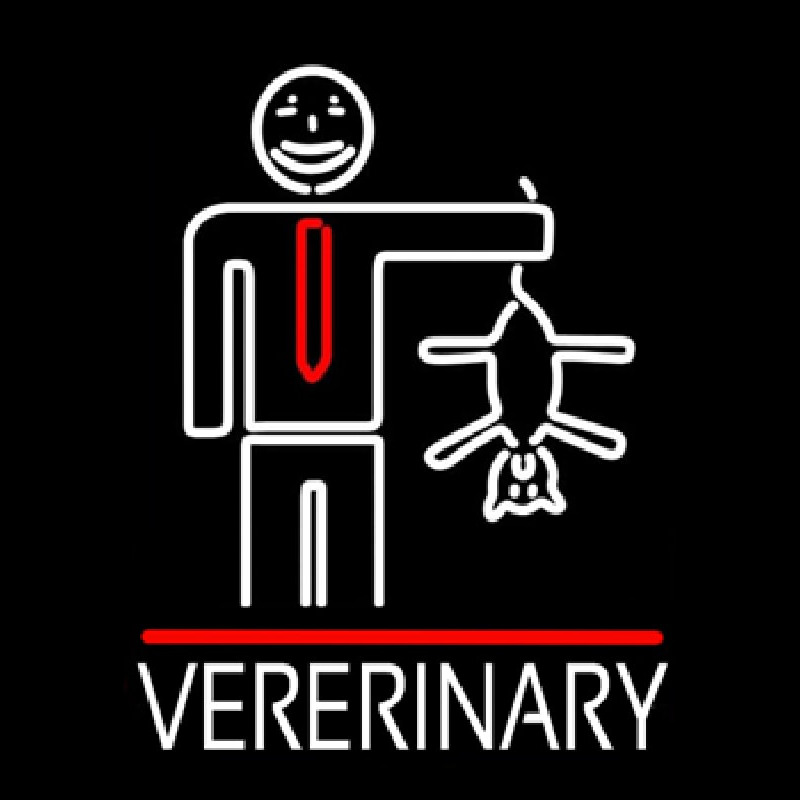 Custom Veterinary Man And Cat Logo Neon Sign USA