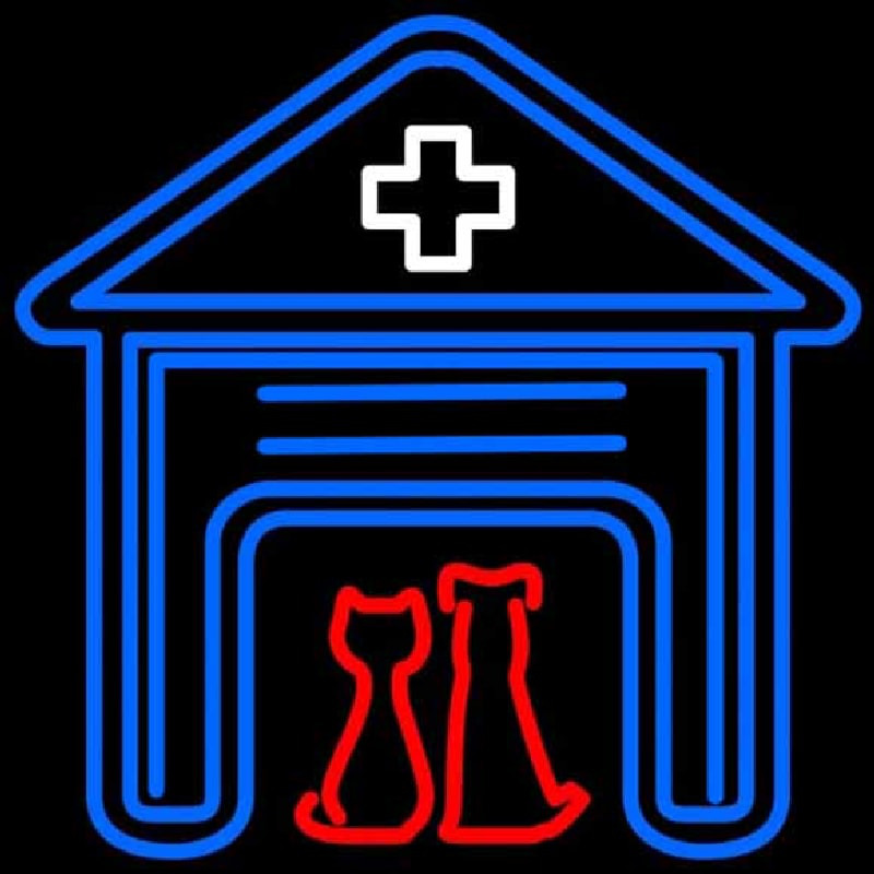 Custom Veterinary Symbol With Home Neon Sign USA