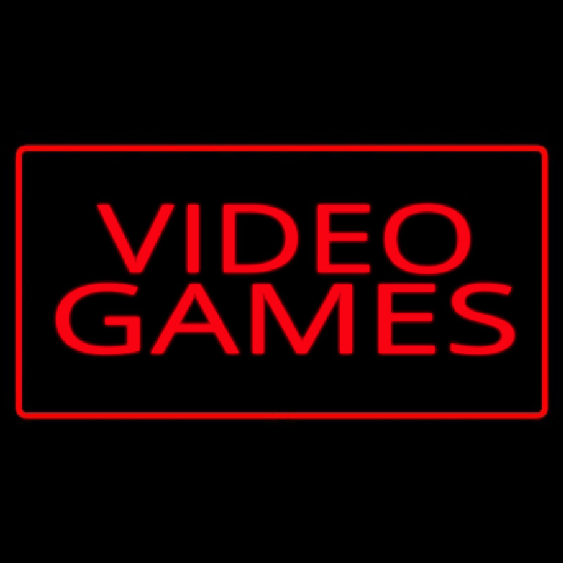 Custom Video Games Rectangle Red Neon Sign USA