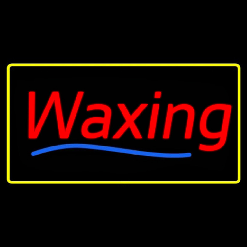 Custom Waxing Yellow Border Neon Sign USA