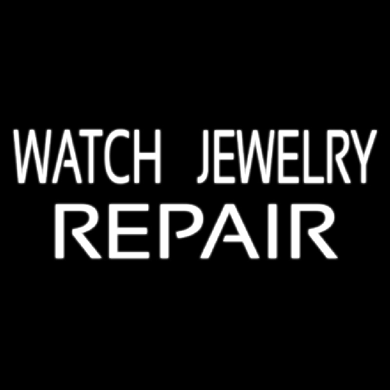 Custom Watch Jewelry Repair Block White Neon Sign USA