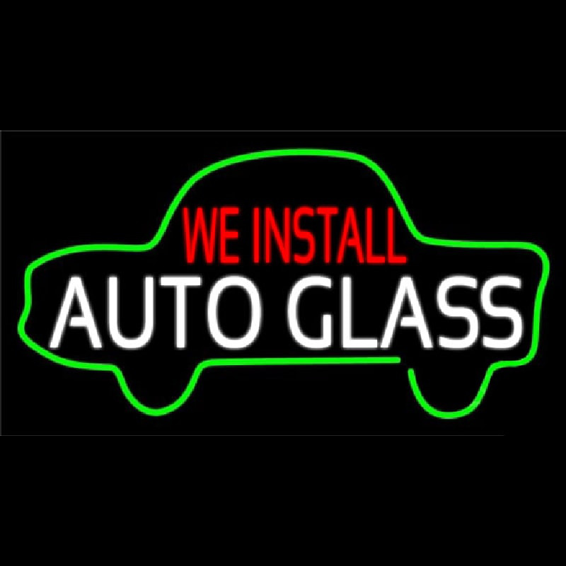 Custom We Install Auto Car Logo Neon Sign USA