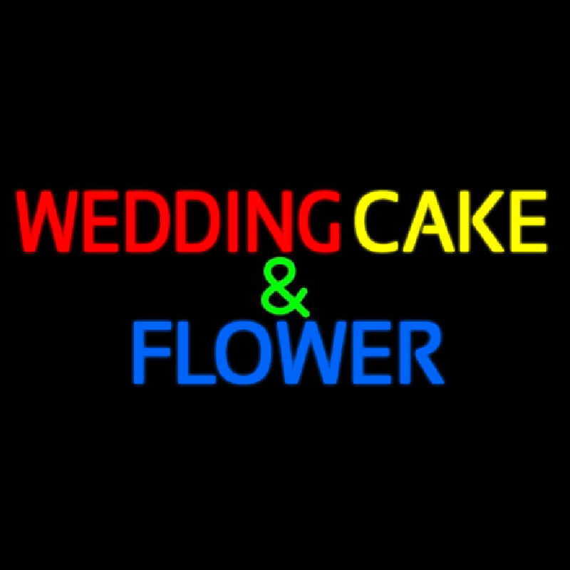 Custom Wedding Cakes And Flowers Neon Sign USA