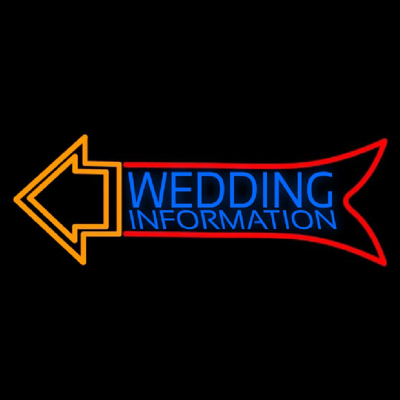 Custom Wedding Information Neon Sign USA
