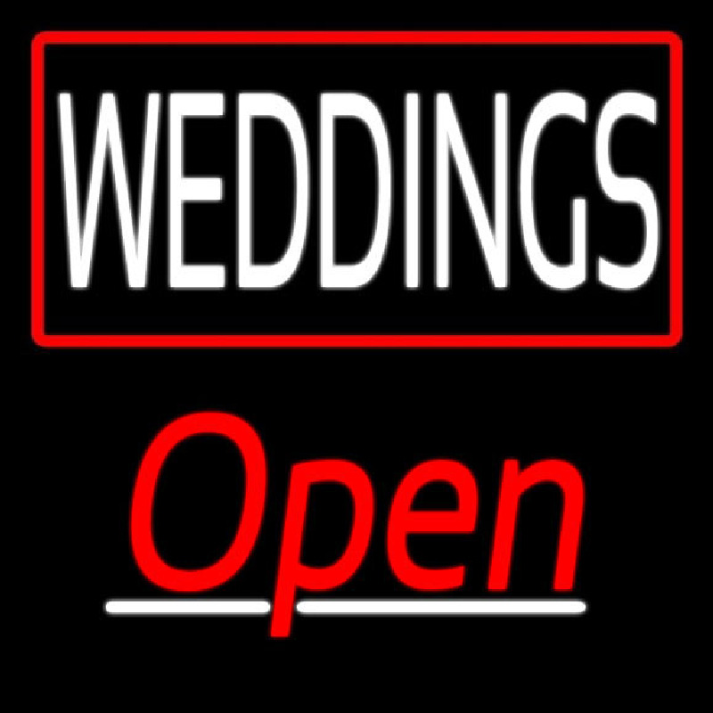 Custom Weddings Script2 Open Neon Sign USA