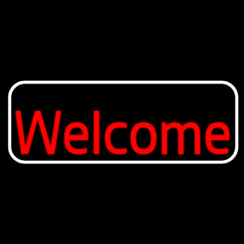Custom Welcome Bar With White Border Neon Sign USA