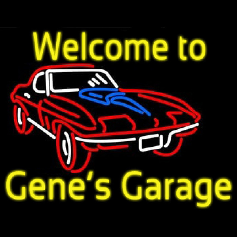 Custom Welcome to Genes Garage Car Logo Neon Sign USA