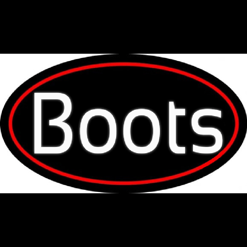Custom White Boots Red Border Neon Sign USA