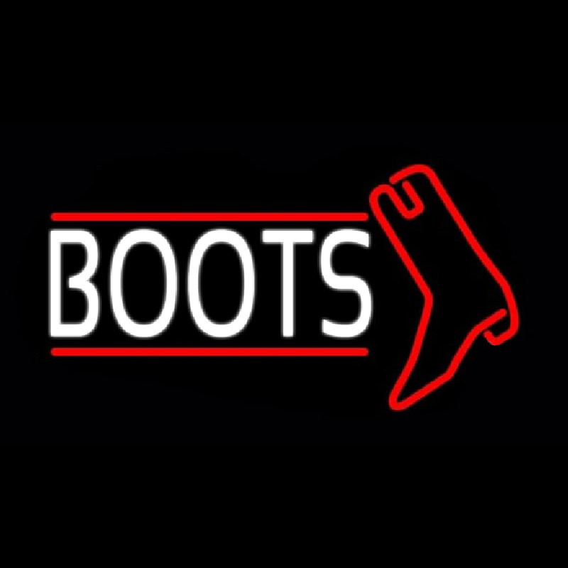 Custom White Boots With Logo Neon Sign USA