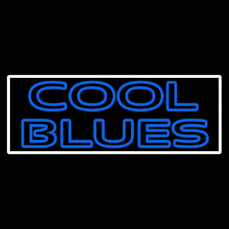 Custom White Border Cool Blues Neon Sign USA