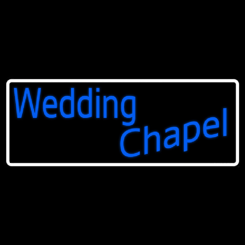 Custom White Border Wedding Chapel Neon Sign USA