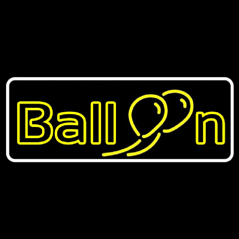 Custom White Border Yellow Balloon Neon Sign USA