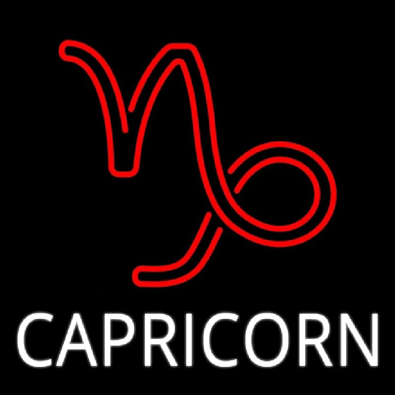 Custom White Capricorn Red Logo Neon Sign USA