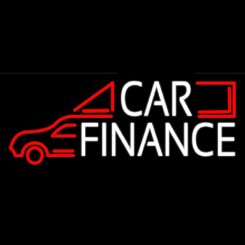 Custom White Car Finance Neon Sign USA