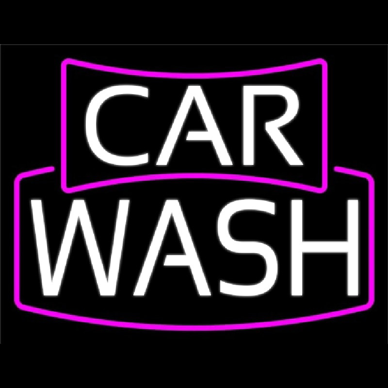 Custom White Car Wash Neon Sign USA